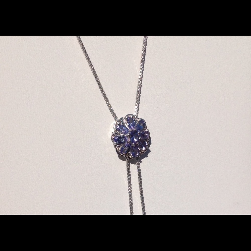 Genuine Tanzanite Lariat Necklace 18-20" - Picture 7 of 8